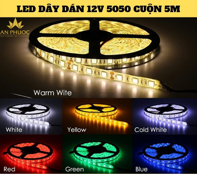 Các cuộn led dây được thiết kế thành những cuộn 5m giúp dễ dàng bảo quản và thuận tiện di chuyển