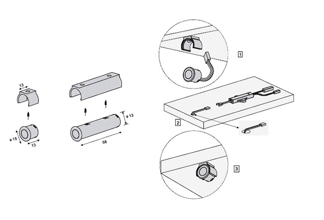 Sơ đồ lắp đặt cảm biến đóng mở cửa tủ