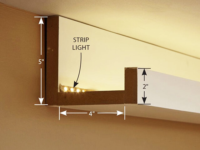 Cách lắp dây LED gắn trần chiếu sáng gián tiếp