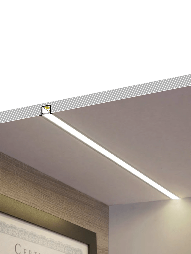 Thanh nhôm định hình LED chiếu sáng phòng khách hiện đại