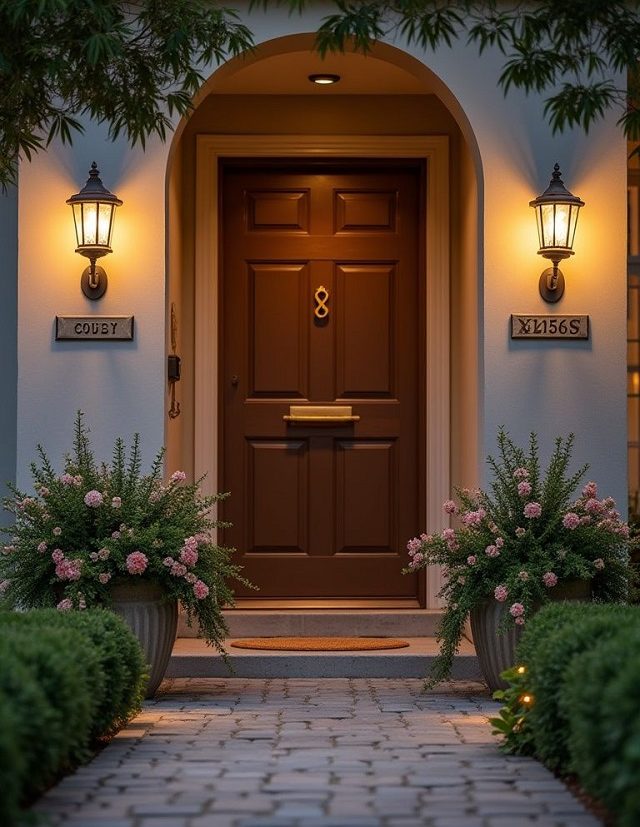 25+ Ý tưởng chiếu sáng – decor đèn trước cửa nhà đẹp, thịnh hành