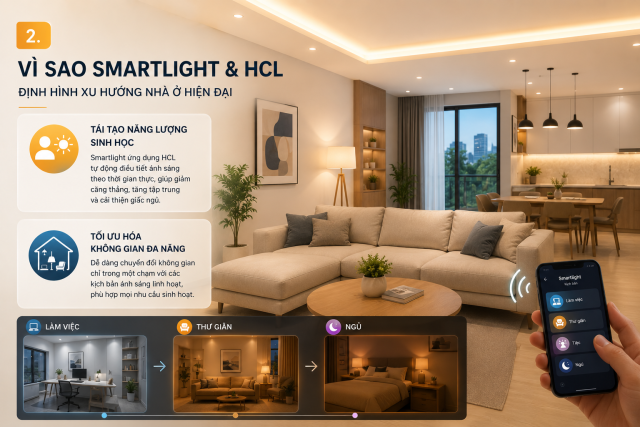Smartlight & Human-Centric lighting – Xu hướng chiếu sáng cho mọi ngôi nhà hiện đại