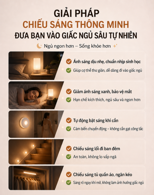 GIẢI PHÁP CHIẾU SÁNG THÔNG MINH ĐƯA BẠN VÀO GIẤC NGỦ SÂU TỰ NHIÊN
